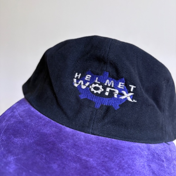 Vintage HELMET  WORKX purple black dad hat trucker style hat - Picture 2 of 7
